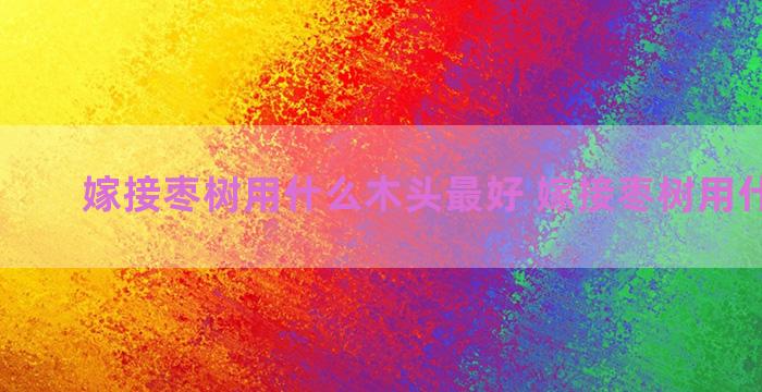 嫁接枣树用什么木头最好 嫁接枣树用什么砧木